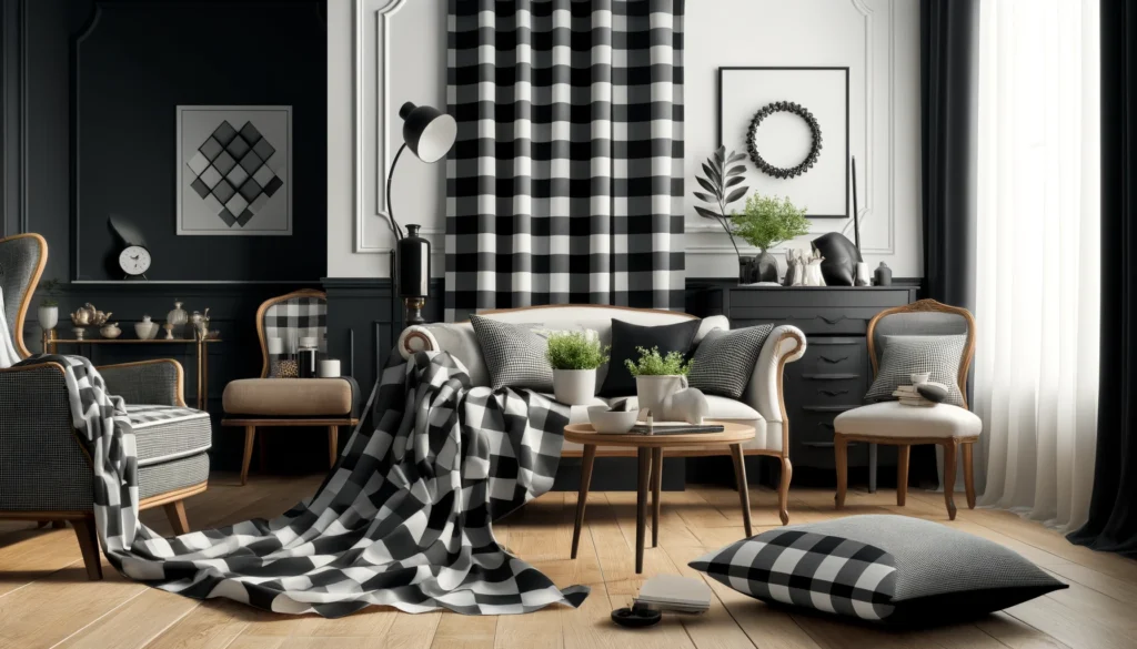 Black & White Checkered Fabric