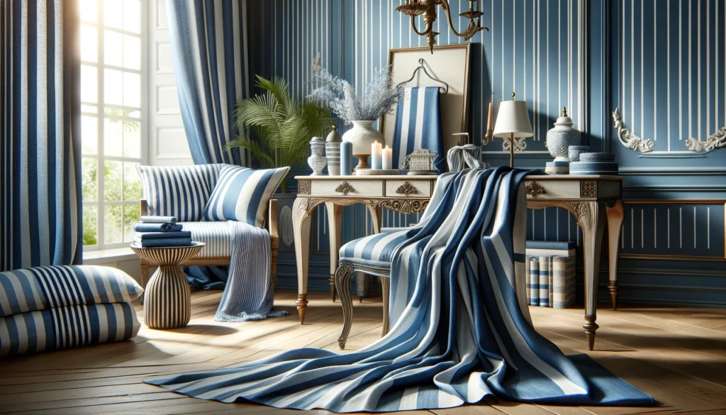 Blue Striped Fabric