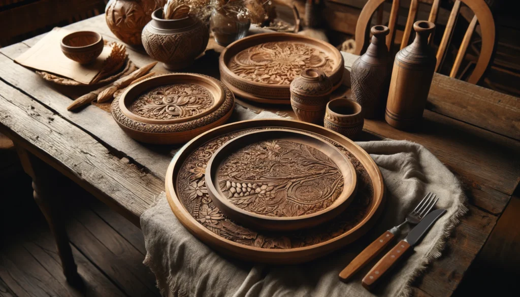 Carved Wooden Plates: A Rustic Addition to Your Table Setting