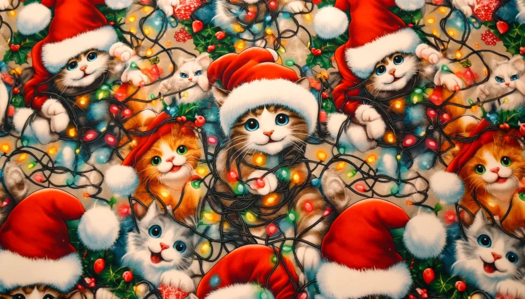 Christmas Cat Fabric