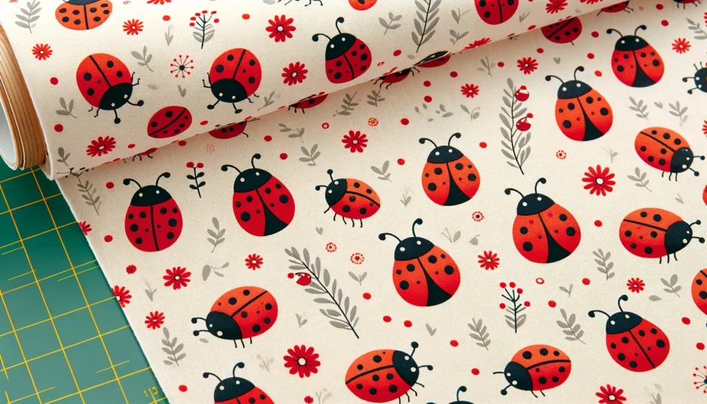 Fabric with Ladybugs