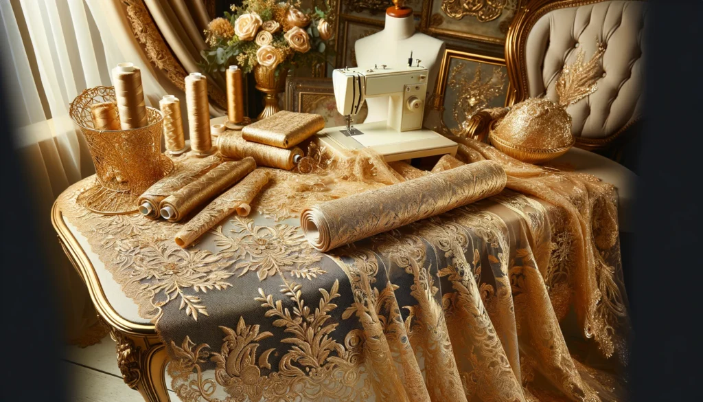 Gold Lace Fabric