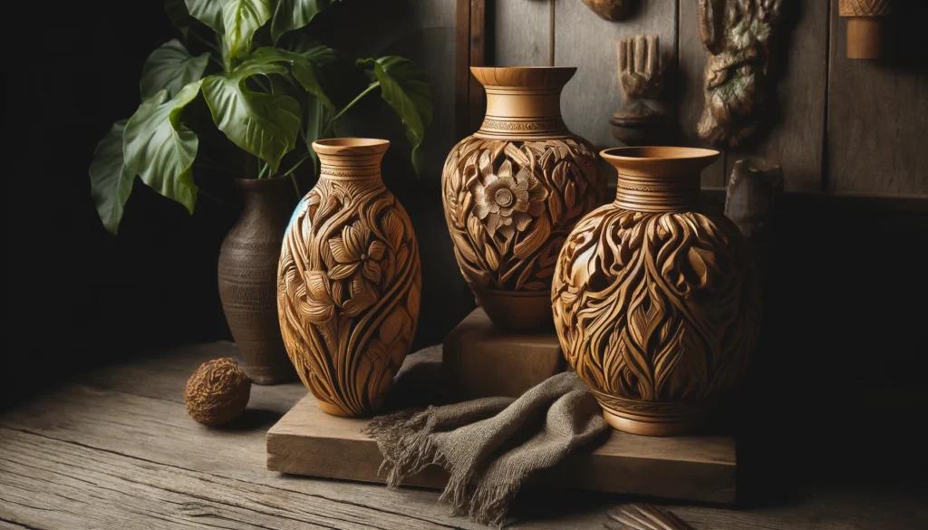 Hand Carved Wood Vase: A Timeless Addition to Any Home Decor