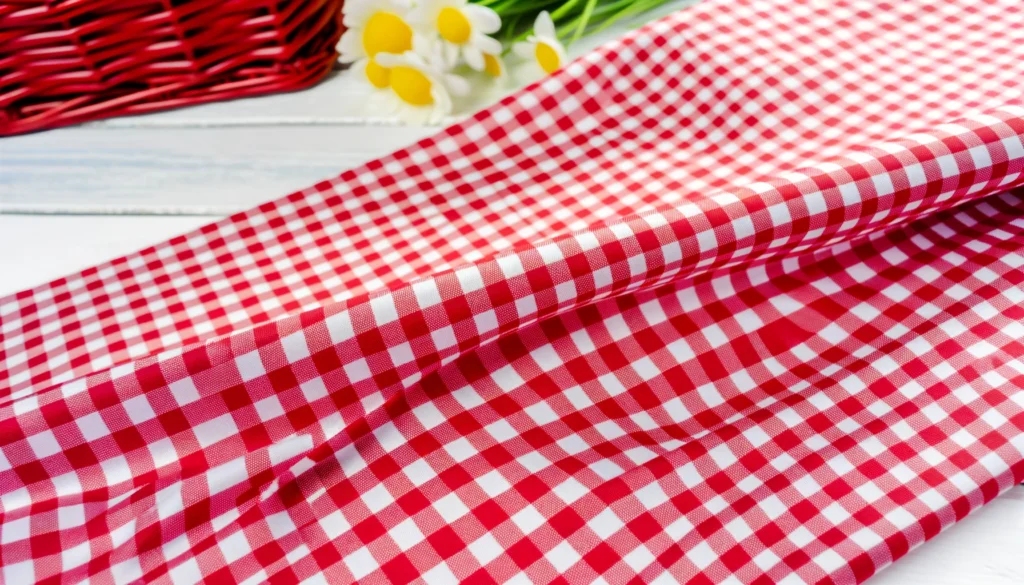 Red Gingham Fabric